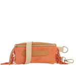 Afbeelding in Gallery-weergave laden, Marie Martens coachella FRINGES SUEDE MIX ORANGE CAMEL