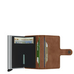 Afbeelding in Gallery-weergave laden, Miniwallet Vintage Cognac-silver