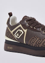 Afbeelding in Gallery-weergave laden, Liu Jo Maxi Wonder 01 Sneaker Monogram Saffiano Moka
