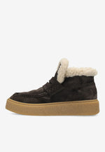 Afbeelding in Gallery-weergave laden, Shabbies Senna Anna Ankle Boot Suede Dark Brown
