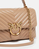 Afbeelding in Gallery-weergave laden, Pinko LOVE LADY PUFF CLASSIC BISCOTTO ZENZERO-ANTIQUE GOLD
