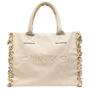 Pinko shopping bag canvas cream