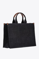 Afbeelding in Gallery-weergave laden, Pinko shopper denim ricamo logo black
