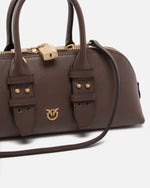 Afbeelding in Gallery-weergave laden, Pinko BOWLING BAG BAGUETTE  MARRONE CASTANO MATT GOLD
