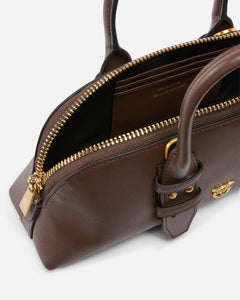 Pinko BOWLING BAG BAGUETTE  MARRONE CASTANO MATT GOLD