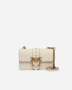 Pinko LOVE ONE MINI ST. CL VITELLO S BIANCO SETA-ANTIQUE GOLD