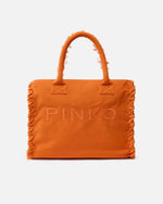 Afbeelding in Gallery-weergave laden, Pinko  BEACH SHOPPER CANVAS ARANCIO BRUC.
