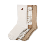 Afbeelding in Gallery-weergave laden, UGG W Ugg Classic Crew 3 Pack Classic Boot / Plaid / Sand
