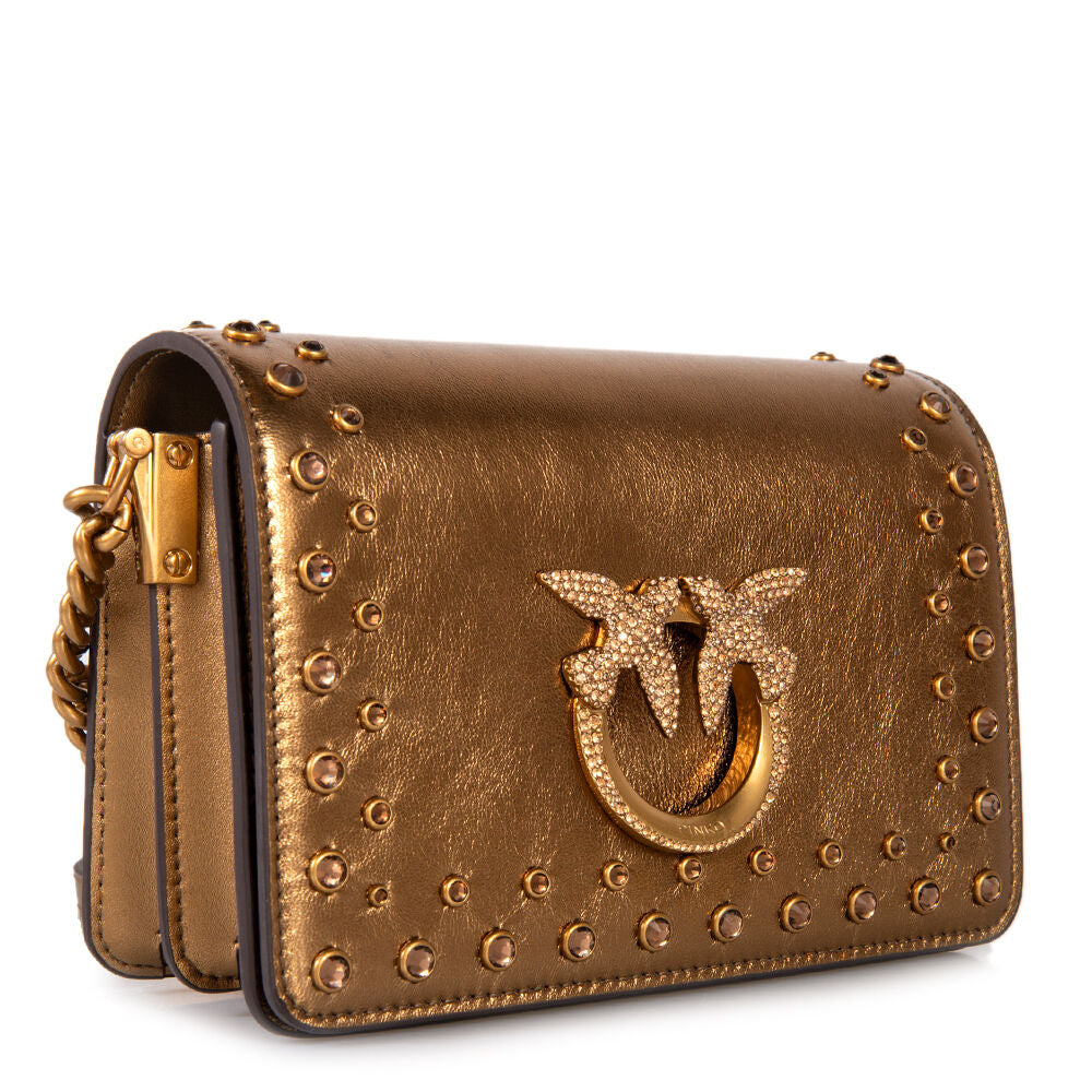 Pinko  Mini Love Bag Click laminata bronze