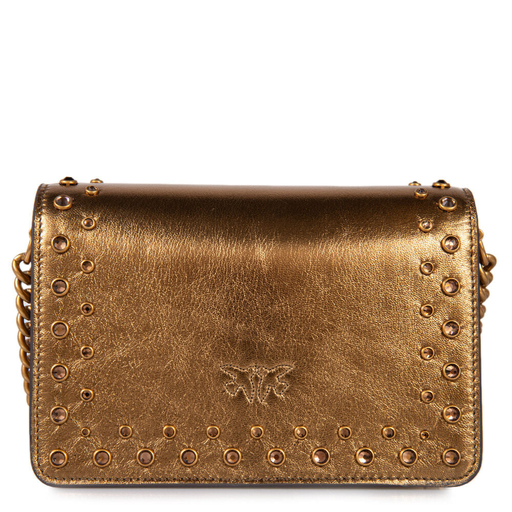 Pinko  Mini Love Bag Click laminata bronze