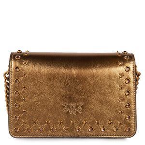 Pinko  Mini Love Bag Click laminata bronze
