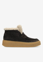Afbeelding in Gallery-weergave laden, Shabbies Senna Anna Ankle Boot Suede Dark Brown
