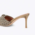 Afbeelding in Gallery-weergave laden, Kurt Geiger Oxford Heel Mule 75 Beige Comb Fabric
