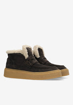 Afbeelding in Gallery-weergave laden, Shabbies Senna Anna Ankle Boot Suede Dark Brown
