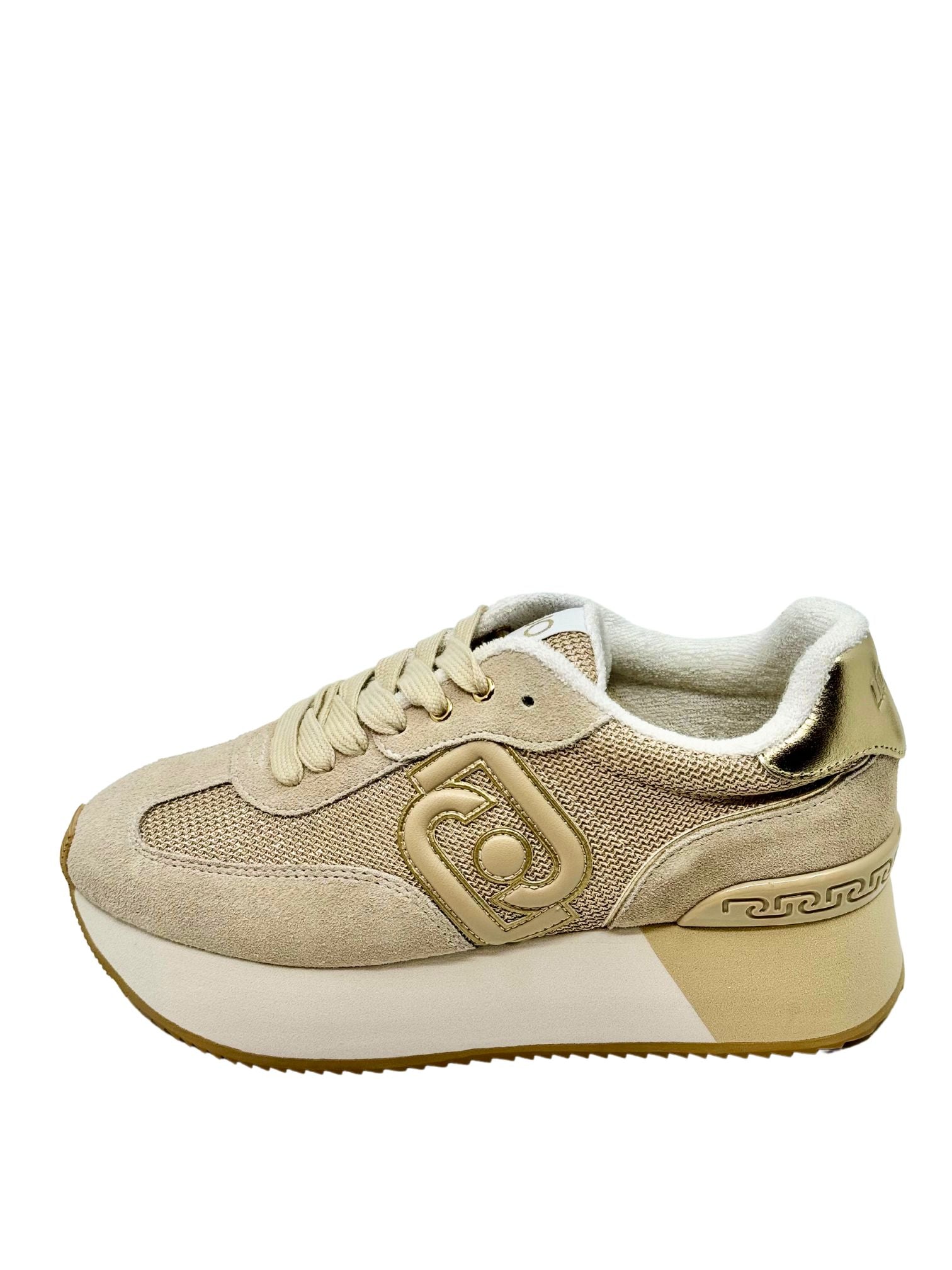 Liu Jo sneaker DREAMY 02 - COW SUEDE/MESH/METAL SAND/LIGHT GOLD