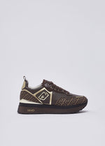 Afbeelding in Gallery-weergave laden, Liu Jo Maxi Wonder 01 Sneaker Monogram Saffiano Moka
