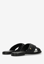 Afbeelding in Gallery-weergave laden, Fred De La Bretoniere Ero Cross Slipper Woven Leather Black
