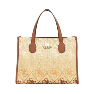 Guess  SILVANA 2 COMP TOTE COGNAC LOGO