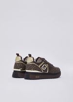 Afbeelding in Gallery-weergave laden, Liu Jo Maxi Wonder 01 Sneaker Monogram Saffiano Moka
