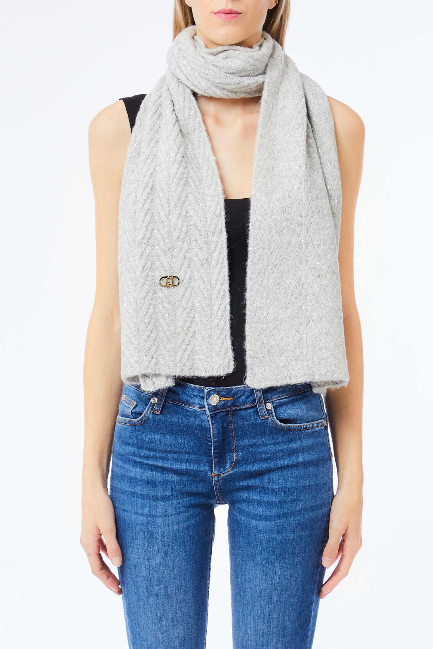 LIU JO PAILLETTES - SCARF/SHAWL   GRIGIO GHIACCIO