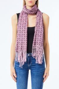 LIU JO MONOGRAM - SCARF/SHAWL  RED AUBERGINE