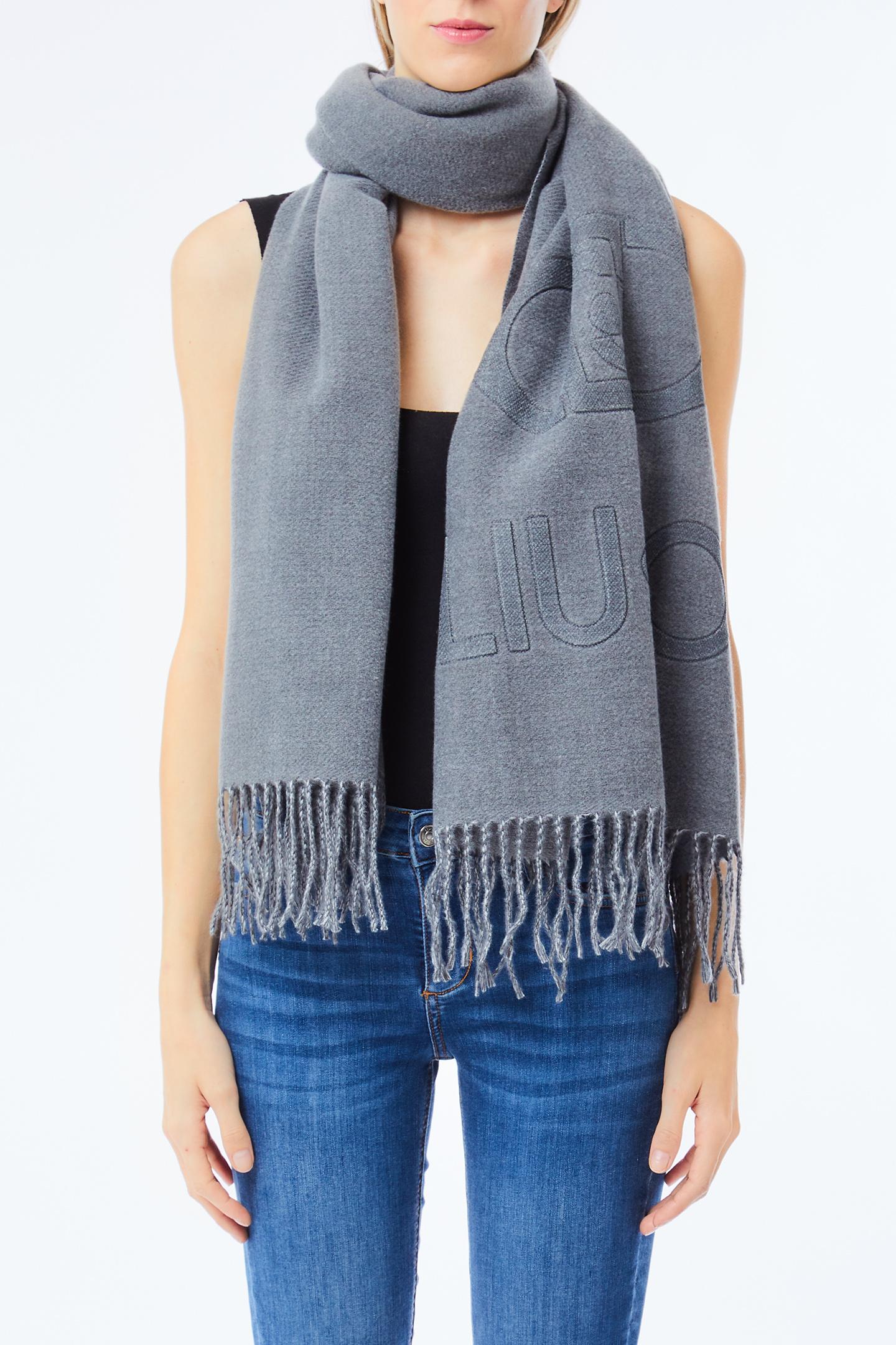 LIU JO MONOGRAM - SCARF/SHAWL   GREY CLOUD