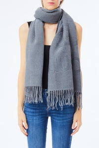 LIU JO MONOGRAM - SCARF/SHAWL   GREY CLOUD