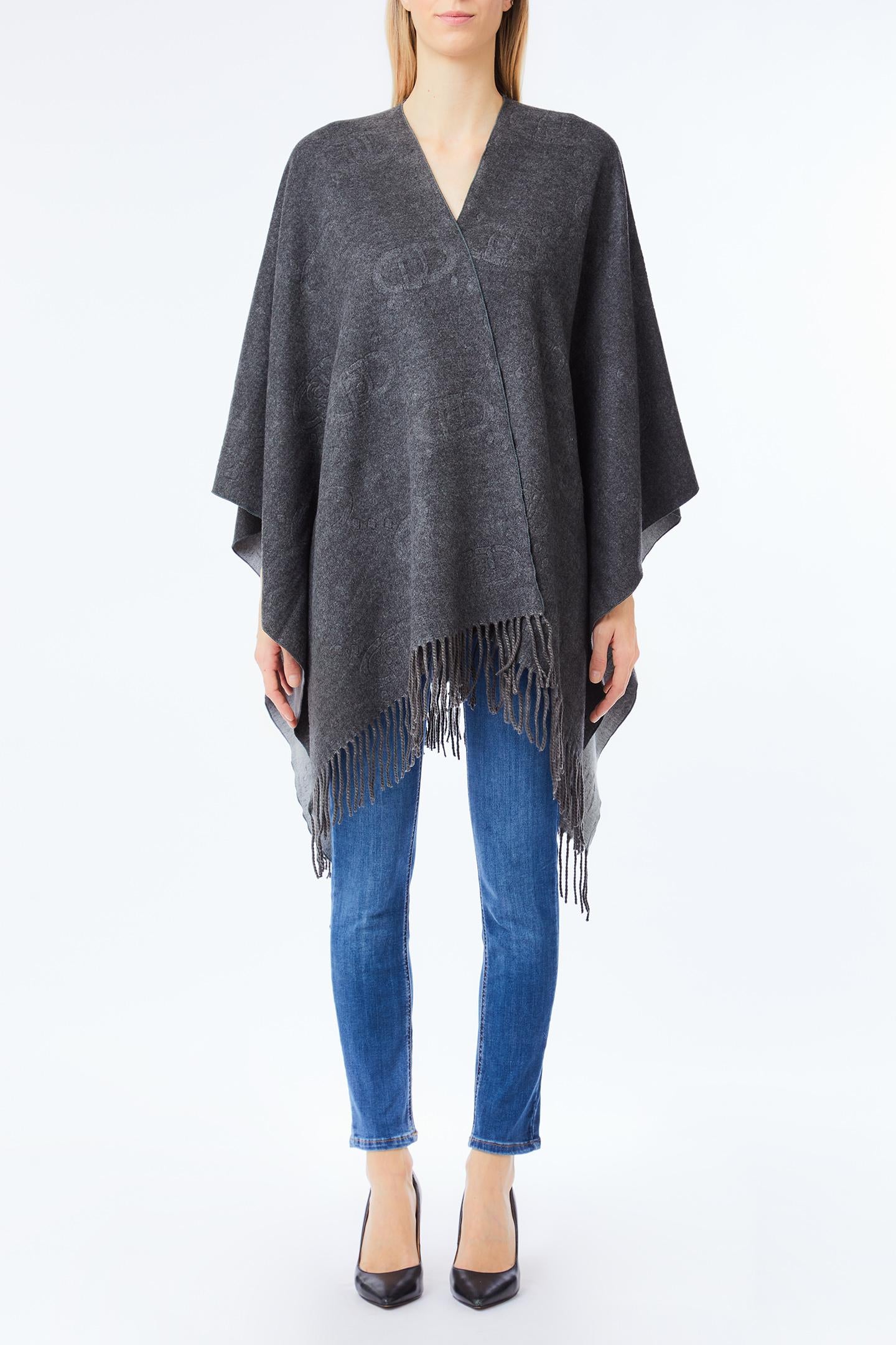 LIU JO LOGO - CLOACK/PONCHO  GREY CLOUD