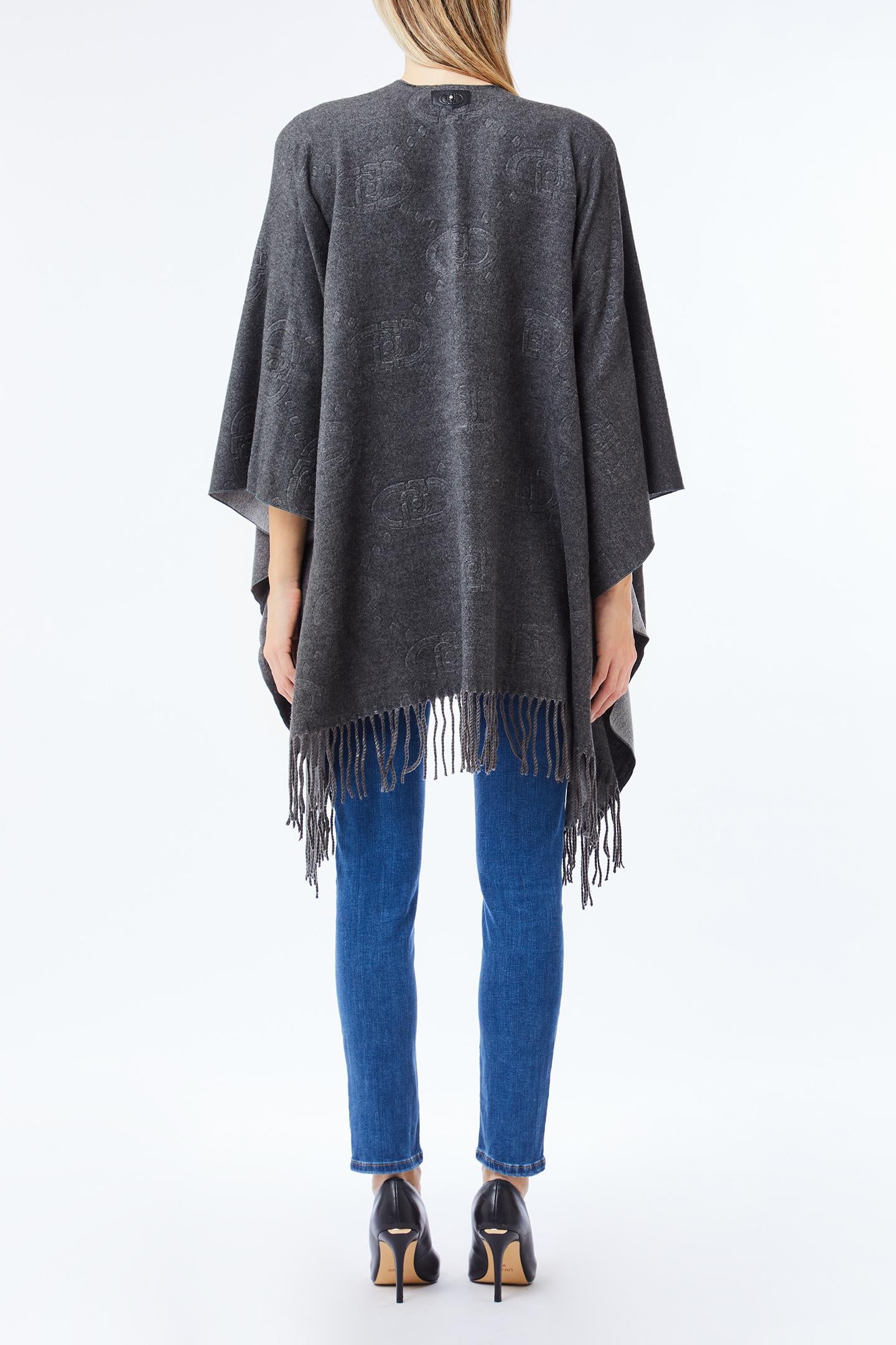 LIU JO LOGO - CLOACK/PONCHO  GREY CLOUD