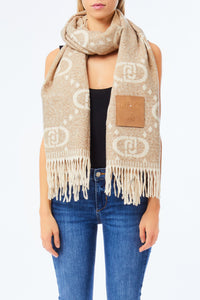 LIU JO LOGO - SCARF/SHAWL   OAT MILK
