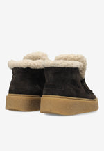 Afbeelding in Gallery-weergave laden, Shabbies Senna Anna Ankle Boot Suede Dark Brown
