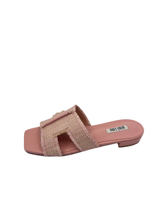 Bibi Lou Dahlia slipper rosa/ Rafia pink