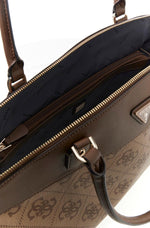 Afbeelding in Gallery-weergave laden, Guess BERTA DELUXE DOME TOTE LATTE LOGO/BROWN
