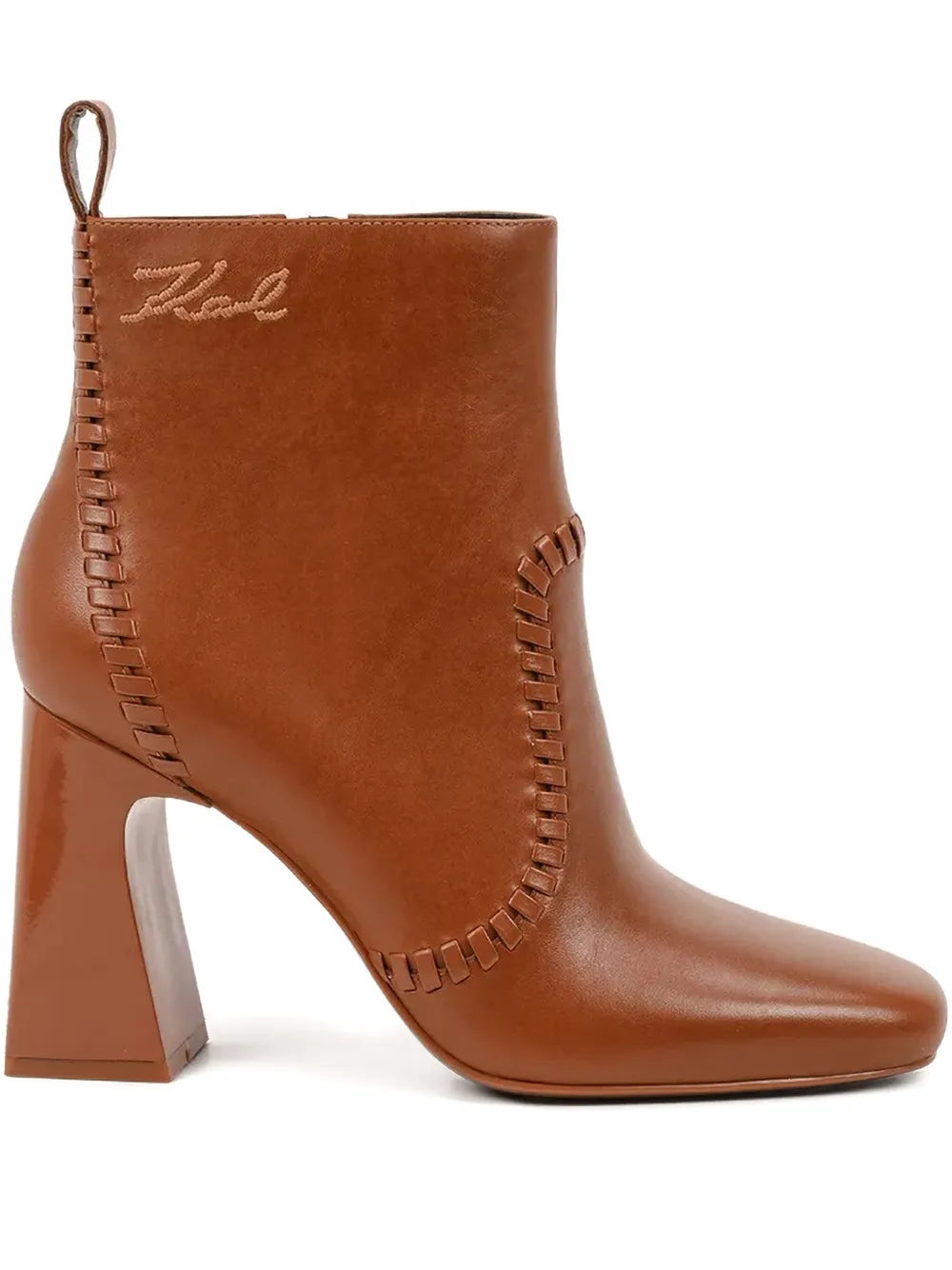 Karl Lagerfeld Astra Nova Ankle Whipstitch Bt Tan Leather