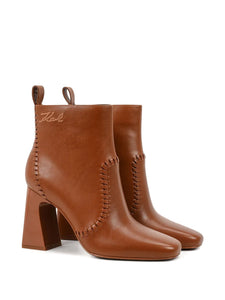 Karl Lagerfeld Astra Nova Ankle Whipstitch Bt Tan Leather