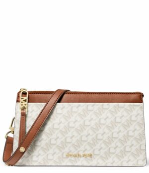 Michael Kors wallet large zip card case vanilla/luggage