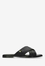 Afbeelding in Gallery-weergave laden, Fred De La Bretoniere Ero Cross Slipper Woven Leather Black

