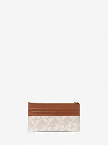 Michael Kors wallet large zip card case vanilla/luggage