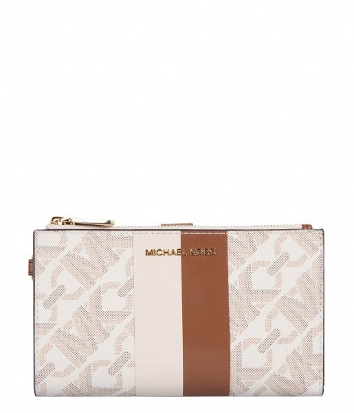 Michael Kors wallet double zip vanilla/luggage