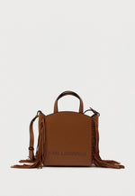 Afbeelding in Gallery-weergave laden, Karl Lagerfeld  CIRCLE SM ZIP TOTE FRINGES DARK TAN
