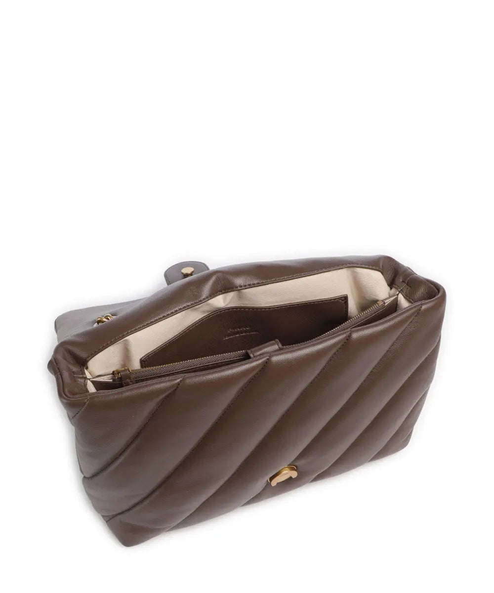 Pinko LOVE PUFF BIG  MARRONE CASTANO-ANTIQUE GOLD
