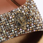 Afbeelding in Gallery-weergave laden, Kurt Geiger Oxford Heel Mule 75 Beige Comb Fabric
