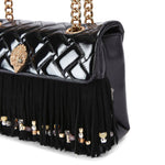Afbeelding in Gallery-weergave laden, Kurt Geiger Kensington Fringe Bag Black-Leather/Suede
