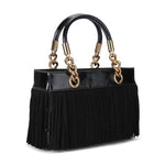 Afbeelding in Gallery-weergave laden, Kurt Geiger SQ Kensington Fringe Black-Leather/Suede
