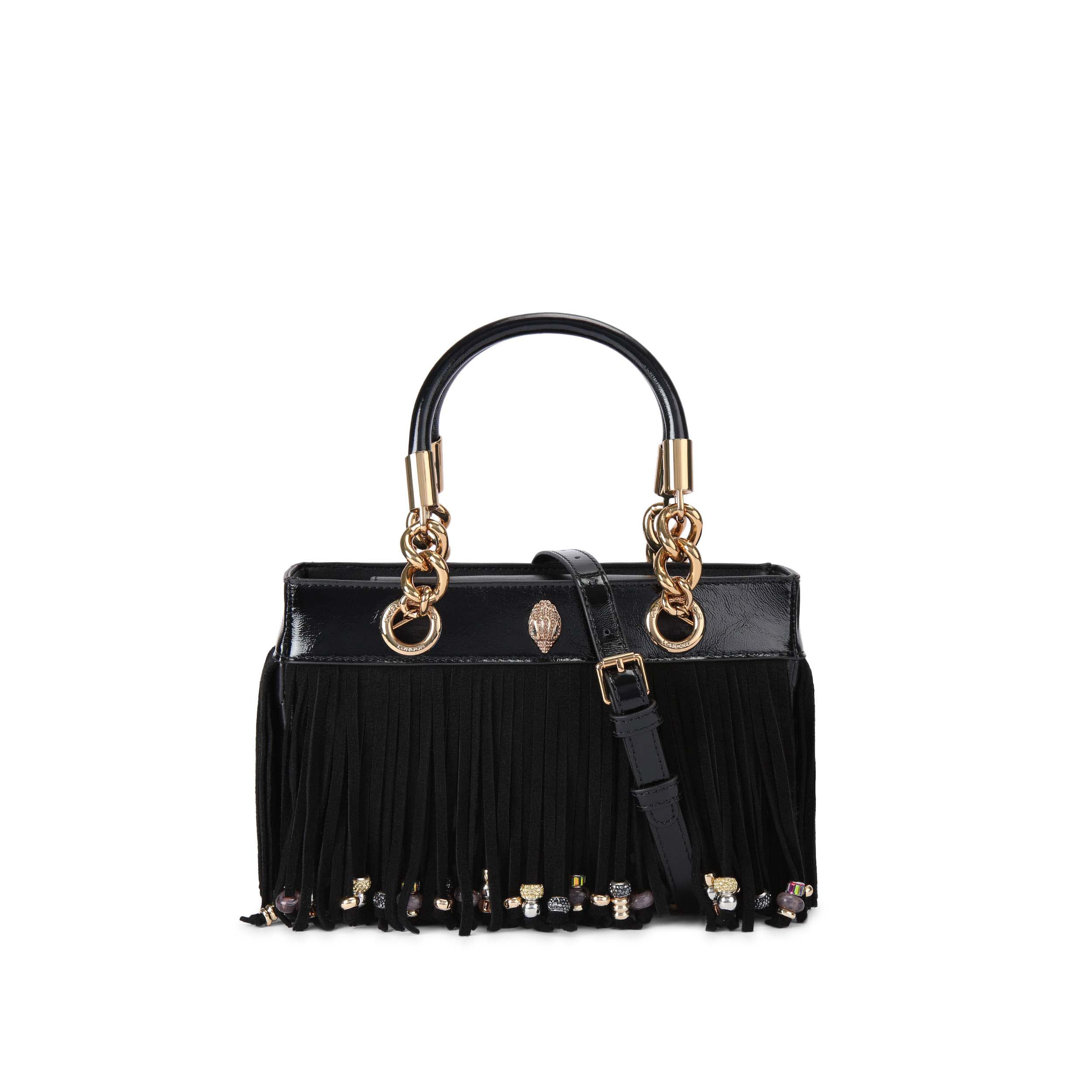 Kurt Geiger SQ Kensington Fringe Black-Leather/Suede