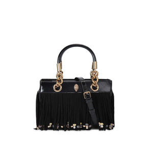 Kurt Geiger SQ Kensington Fringe Black-Leather/Suede