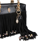 Afbeelding in Gallery-weergave laden, Kurt Geiger Tassel Beads Charm Black Suede
