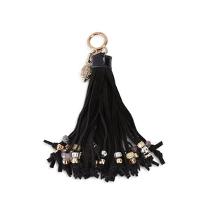 Kurt Geiger Tassel Beads Charm Black Suede