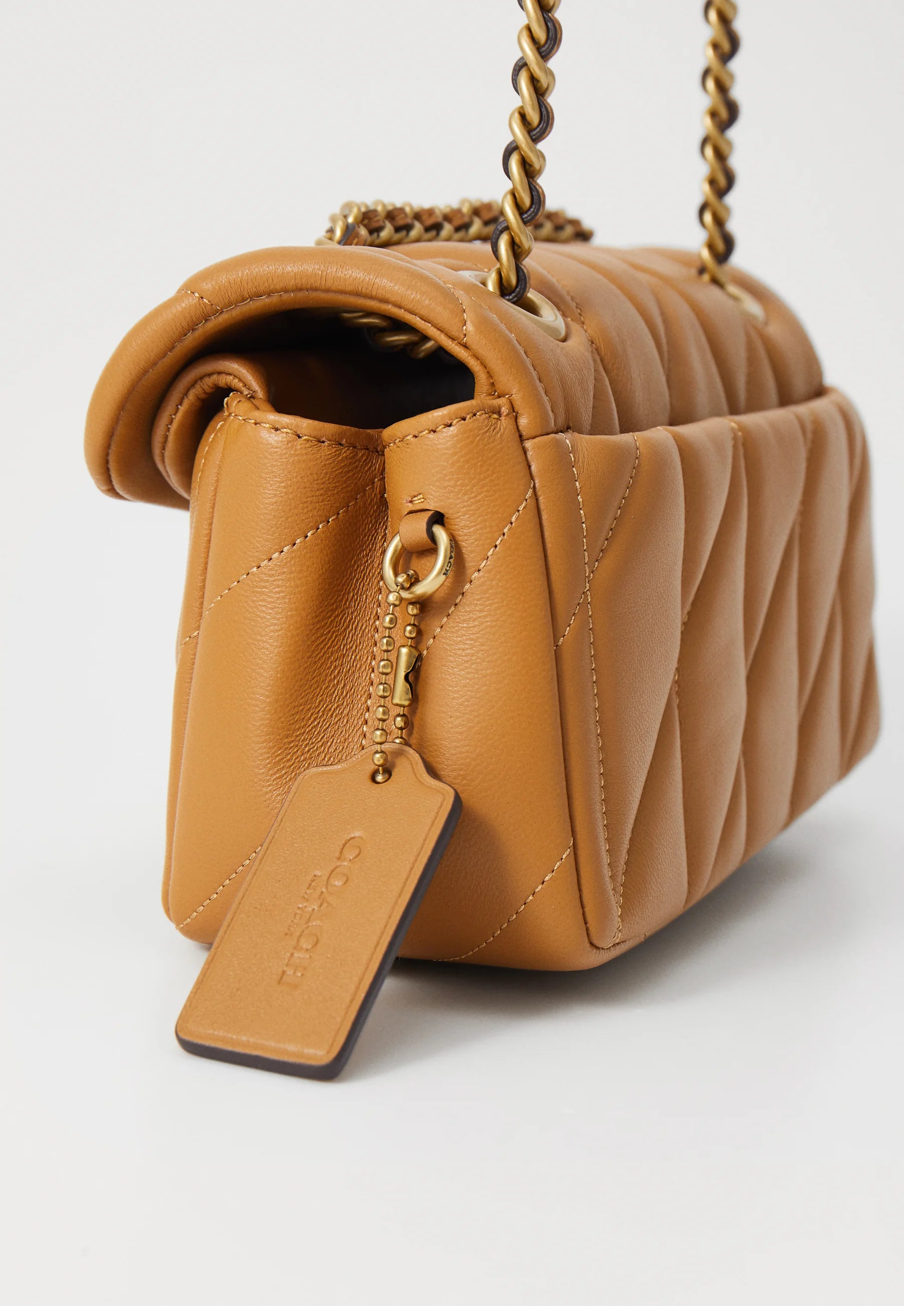 Coach quilted tabby shoulder bag 20 with chain Honye brown
