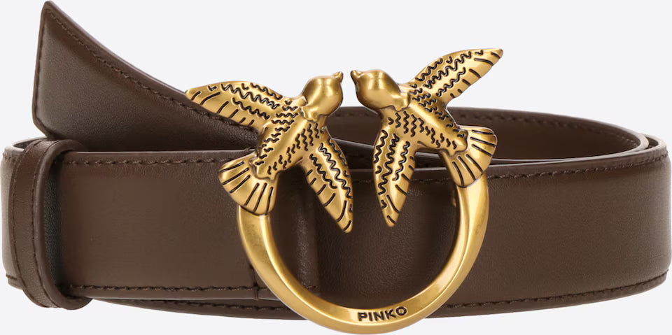 Pinko LOVE BERRY H3 BELT SET MARRONE CASTANO-ANTIQUE GOLD